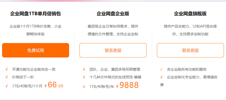 企业网盘一般多少钱一年